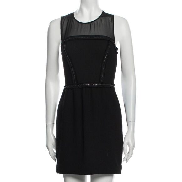 Sandro Black Rapprochement Chain Mesh Mini Dress Size 1 - Picture 1 of 8